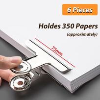 6pcs Metal Paper Clip Foldback Metal Binder Clips Multi-functional Clamp Binder Paper Clips Office School Stationery Supplies