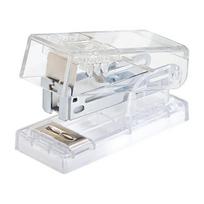 Clear Mini Stapler 10 Sheets Capacity for Office School Home Small Pocket Size Stapler Includes 1000Pcs 6/26 Staple gryna