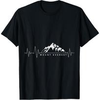Mount Everest Himalaya Mountains Heartbeat T-Shirt S juoda