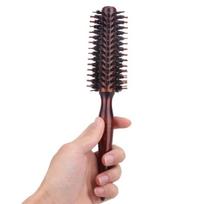 Roll Round Comb DIY Curly Hair Brushes Antistatic Wood Handle Round Brushes Hair Comb Curling Hairdressing Style Comb Hairbrush. Black black