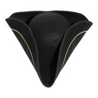 Adult Revolutionary War Costume Triangle Hat Felt Pirate Hat Pirate Theme Party One Size juoda