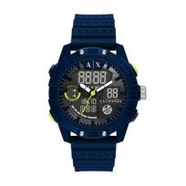 ARMANI EXCHANGEAE Wrist Watch Electronic Movement Silicone Strap Black Dial Men's Watches AX2962 Blue strap AX2962