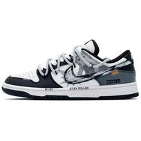 Nike Dunk Atsparūs dilimui žemi krepšinio/riedlenčių batai Unisex Juodi Balti Pilki HF5441-100(Team260-QD) 40