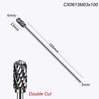 Extra Long 100mm Rotary Rasp File Carving Grinder Abrasive Tools Carbide Burr Alloy Bits Milling Cutter Drill For Metal Wook Double Burr C