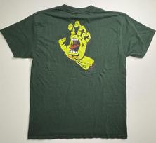 Santa Cruz Screaming Hand Mens Large Green Skateboard Graphic Tee Unisex T-Shirt M