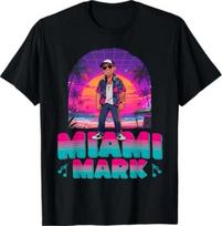 Retro Dj Miami Mark Disc Jockey 80s Flare Novelty Tshirt S
