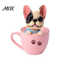 Car Interior Odor Eliminator Cup Shaking Head Dog Air Freshener Ornament, Resin Teddy Schnauzer Dashboard Ornament Decor, Heat Resistant Accessory F