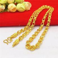 Gold New Faucet Carven Design Melon Seed Necklace Popular Fashion Factory Direct Sales Gold Necklace Ornament see in the picture&necklace auksas