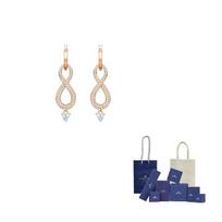 Swarovski Begalybės Auskarai Moterims Original Brand Box And Bag rožinio aukso spalvos