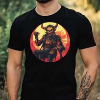 T-Shirt Herren Rock n Roll Dämon Motiv Baumwolle Größe XS bis 5XL L