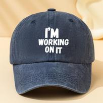 Im Working On It Baseball Cap Washed Cotton Adjustable Casual Outdoor Hat Unisex One Size