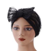 Breathable Fabric Polka Dot Mesh Bonnet Wrinkle Lace Folded Design Women Headscarf Hat Chic Turban Beanie Cap Casual Wear juoda