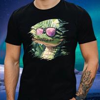 T-Shirt Herren Krokodil mit Sonnenbrille Motiv Baumwolle Größe XS bis 5XL M