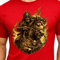 Flaming Viking Warrior Horse Rider Norse Mythology Biker Fantasy Graphic T-Shirt XXXXL