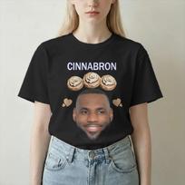 2026 Summer Cinnabron Meme Tshirts Unisex Unisex Lebrons Jame 100 Cotton Tees Crew Neck Short Sleeve T Shirts Original Clothes S
