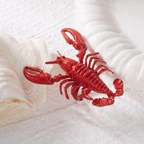 Beach Funny 3D Red Lobster Ring For Women Boho Exaggerated Animal Lobster Chunky Finger Ring Vacation Party Statement Jewelry white