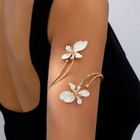 Boho Elegantiškas Seksualus Gėlių Atviru Manžetu Apyrankė ant Rankos Moterims Derliaus Emalio Glazūros Amatas Gėlių Reguliuojama Apyrankė ant Rankos Paplūdimio Kūno Papuošalas