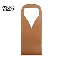 Wine Bottle Pouch Faux Leather Tote Bag, Portable Carrier Pouch, Waterproof Red Single Holder Protector Sleeve for Champagne Beer šviesiai ruda spalva