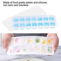 2pcs Food Grade Silicone Ice Cube Tray Removable Lid Freezer Ice Mold Ice Cube Mold  Bartender mėlyna