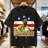 Vozinha Cape Verde Dynamic Goalkeeper Movement Art Print Cotton T-Shirt Crew Neck Short Sleeve Football Star Printed Short Sleeve L
