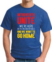 INTROVERTS UNITE T-SHIRT > Funny Slogan Novelty Joke Geek Nerdy Gift Men's Top 2 3XL