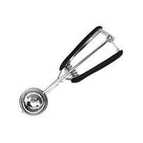 Nerūdijančio plieno ledų kaušelis Profesionalus rutulių formavimo šaukštas kepiniams, vaisiams, su atleidžiamuoju mechanizmu, desertinis šaukštas namams, dovanoms (Black,5cm) juoda