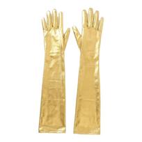 Hip Hop Patent Leather Gloves Solid Color Etiquette Mittens Shiny Long Gloves  Girl auksas