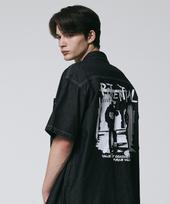 Bunker Buster Shadow Denim Short Sleeve Shirt Black (Mp2Yu312-076) Black/095