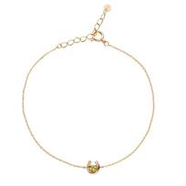 Vendome Aoyama Bracelet K10 Yellow Gold Peridot Birthstone Horseshoe Design AJVB4103LSPD [Official] [August Birthstone]
