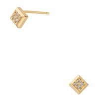 Vendome Aoyama Earrings K18 Yellow Gold Diamond Square AGVA1531 DI [Official]