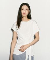 Rie Side Tie Tulip Hem Blouse White/S