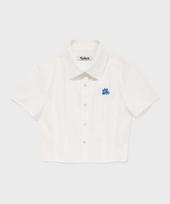 Palet Flower Wappen Crop Short Sleeve Shirt White White/M