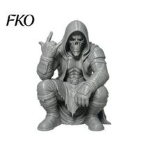 Acrylic Paint Craft Mold Crouching Hooded Devil God Figurine, Decorative Ornament with Skull Mask & Muscle Lines, Hip Street Style Home Decor pilka