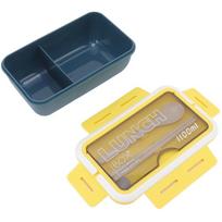 2PCS 2 Compartment Leakproof Lunch Box 1.1L Bento Lunch Box Portable Insulated Lunch Box  For Travel mėlyna