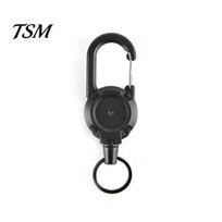 Backpack Key Holder Retractable Keychain with Steel Wire Rope Carabiner Badge Reel Clip Ring Heavy Duty Outdoor Camping Climbing Anti-lost Buckle juoda