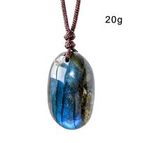 Natural Raw Labradorite Pendant Polished Flash Stone Necklace Healing Crystal Charms Jewelry for Women and Men Ornaments