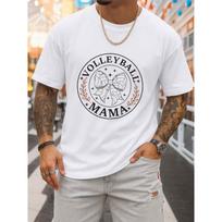 European sizes Men'S Humorous Volleyball Graphic Tee in White, Stylish And Suitable for All Seasons. Printed Tees for Spring And Autumn S balta