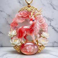 Trendy Fashion Nine-tailed Vixen Pendant Exquisite Chinese Lion Clavicle Chain  Valentine's Day Style M