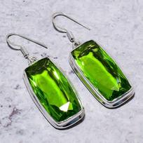 Peridot Gemstone Handmade 925 Sterling Silver Jewelry Earring 2.01  m2f06 green