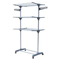 3 Tier Clothes Drying Rack Multifunction Folding Clothes Rail Laundry Dryer Hanger for Indoor mėlyna