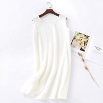 New Summer Ladies Cotton Crepe Cloth Nightdress Sleeveless Dress Solid Color Plus Size Loose Vest Skirt Furniture Skirt Women M balta