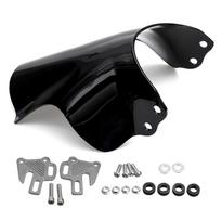 Motociklo universalus priekinis stiklas pagamintas iš ABS medžiagos su laikiklių priedais 30x35cm Honda Yamaha Kawasaki Suzuki juoda