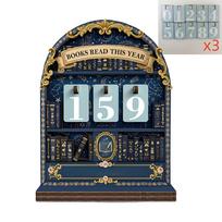 Retro Wooden Book Reading Tracker 999 Books Capacity Reading Record Keeper Book Lover Daily Accessory