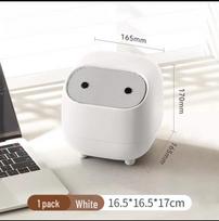 Ninja Mini Desktop Trash Can with Lid Press-Type for Bedroom, Office, and Car