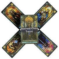 Stanined Glass Tarot Cards A 78 Deck For Beginners Deck Oracle English Visions Divination Edition Borad Deck Playing Games
