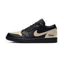 Jordan Air Jordan 1 Obsidian Maillard Style Low top Vintage Basketball Shoes Unisex Black Beige 553558-093(Team855- ) 44