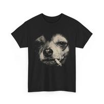 Dog Smoking Cigarette Funny Chihuahua Meme T-Shirt S