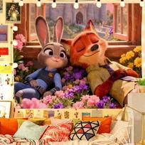 Zootopia Judnicks aplink kabantis audinys anime gobelenai miegamojo Gobelenas foninis audinys sienos dekoracija gobelenai 74x94cm(29x37in)