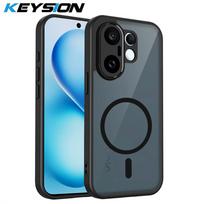 KEYSION Magnetic Phone Case for VIVO X200 FE Soft Silicone+PC Matte Translucent Black Shockproof Cover for VIVO X200 FE for VIVO X200 FE juoda