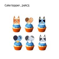 Animation Bluey Birthday Party Decoration Bluey Family Aluminum Balloons Set Banner Cake Topper Kids Baby Shower Party Favors Present Other